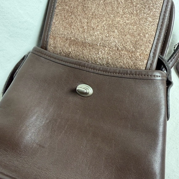 Coach Tango Flap Dark Brown Leather Crossbody Bag Hangtag Silver Hardware 1998 - Picture 13 of 16